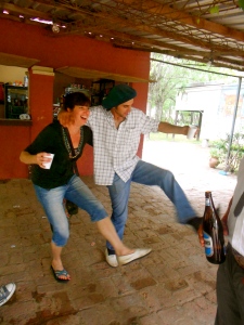 Mom and the gaucho switched shoes. Drank beer. And danced.
